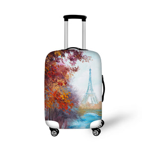 Luggage Cover Protective Suitcase Cover Eiffel Tower Printed Trolley Case Travel Luggage